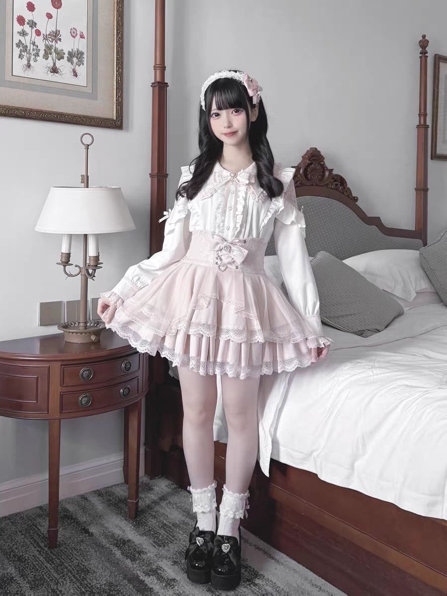 Harajuku Kawaii Skirt Sets Wom - Blouse Off Shoulder review and price