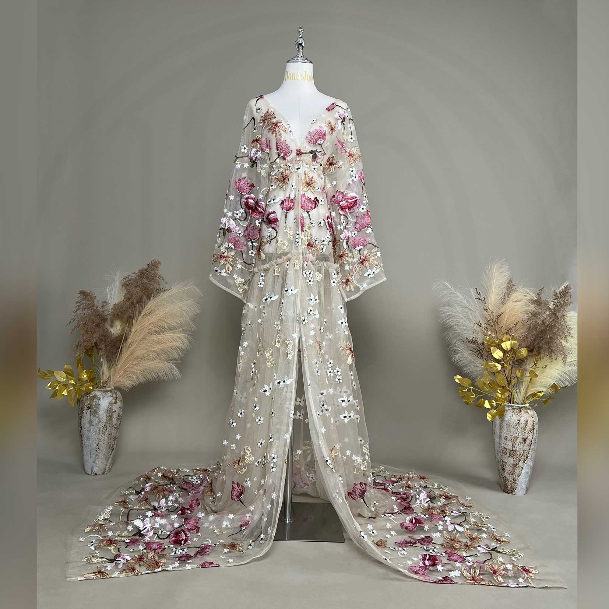 Don&Judy Butterfly Appliqués a - Kimono Sheer Floral review and price