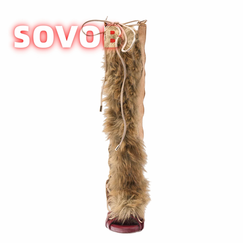 Retro Women's Faux Fur Strappy - Sandal Strappy Heeled review and price