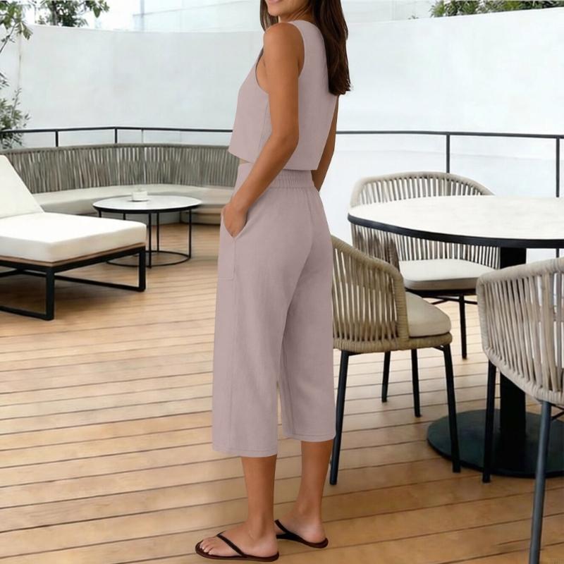 77HE Women's 2 Piece Outfits S - Linen Pant Wide review and price