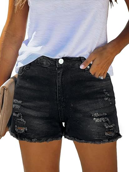 Casual Vintage Denim Shorts Hi - Shorts Denim Frayed review and price