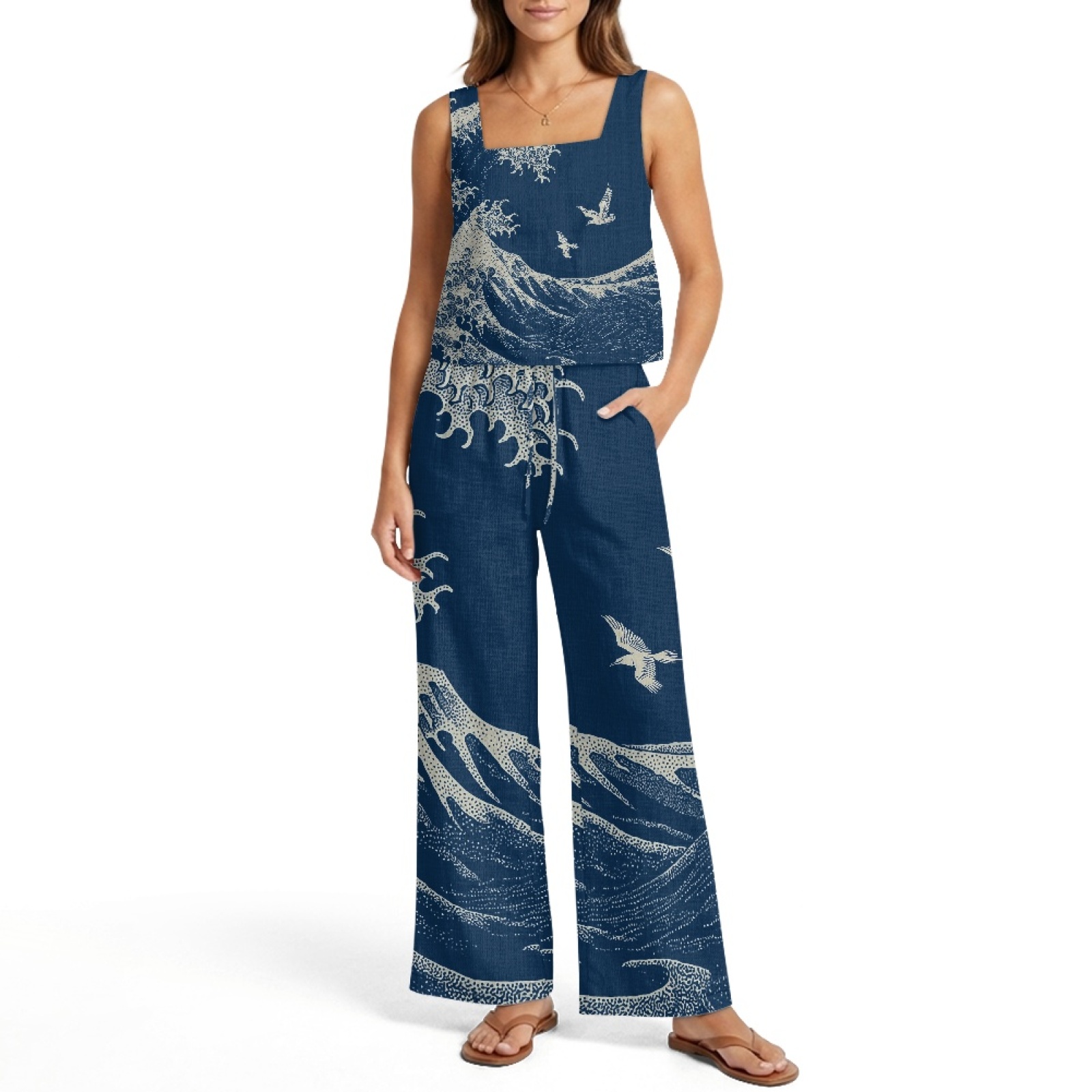 INSTANTARTS Women’s Linen Vest - Linen Pant Wide review and price