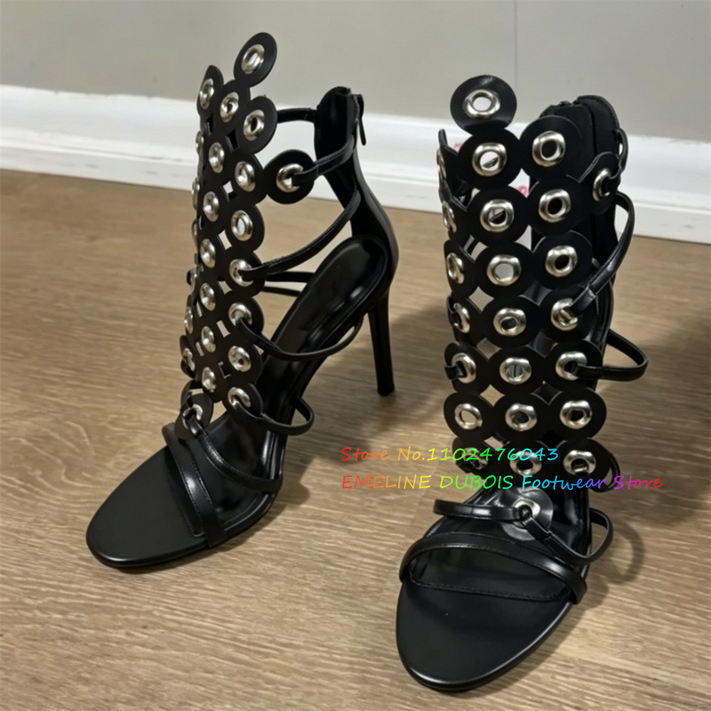 Gold Metal Circle Decor High H - Sandal Strappy Heeled review and price