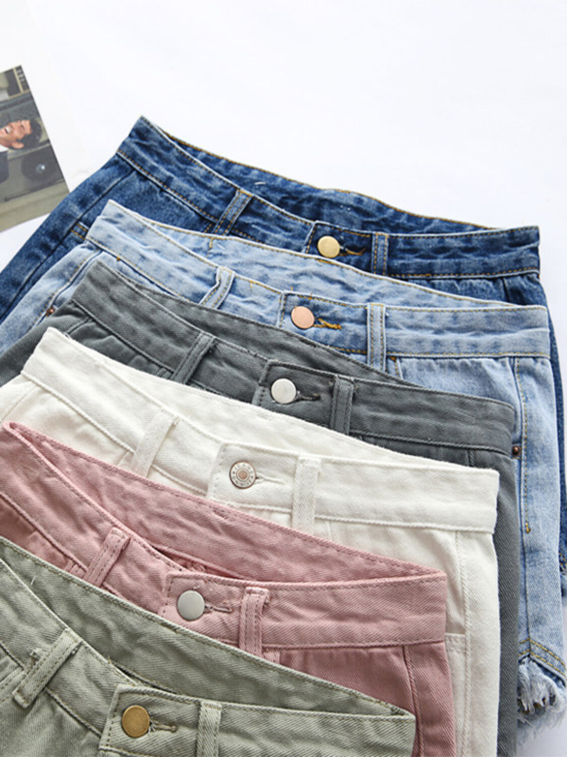 Women's High Waist Denim Short - Shorts Denim Frayed review and price