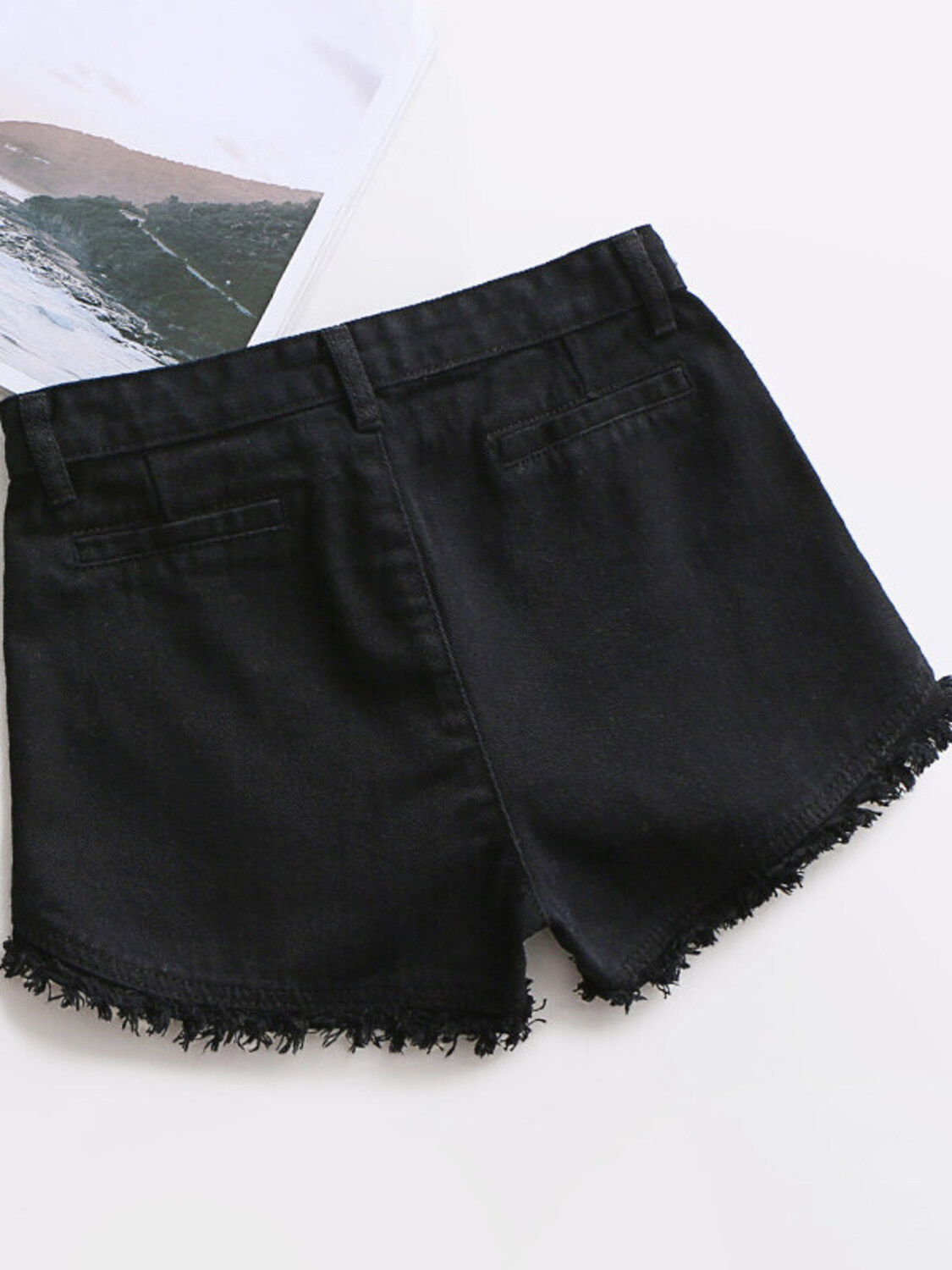 Women's High Waist Denim Short - Shorts Denim Frayed review and price