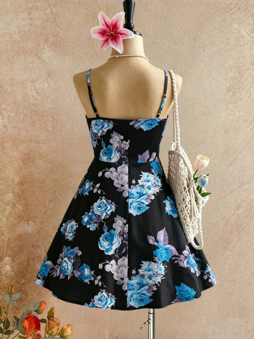 Plus Size Women Spaghetti Stra - Romper Floral Print review and price
