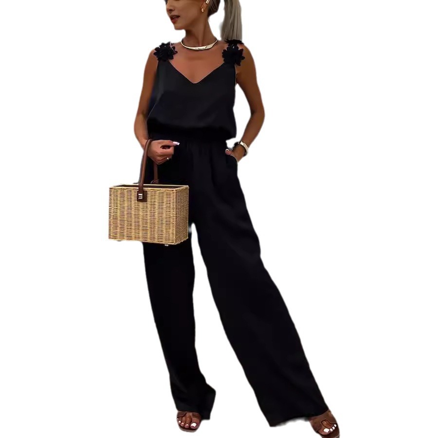 Casual Jumpsuit Strappy Sleeve - Jumpsuit Linen Relaxed review and price