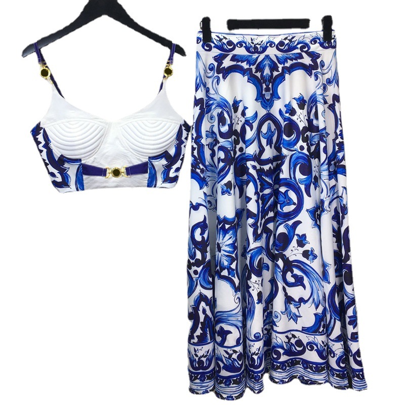 Summer Bohemain Blue And White - Romper Floral Print review and price