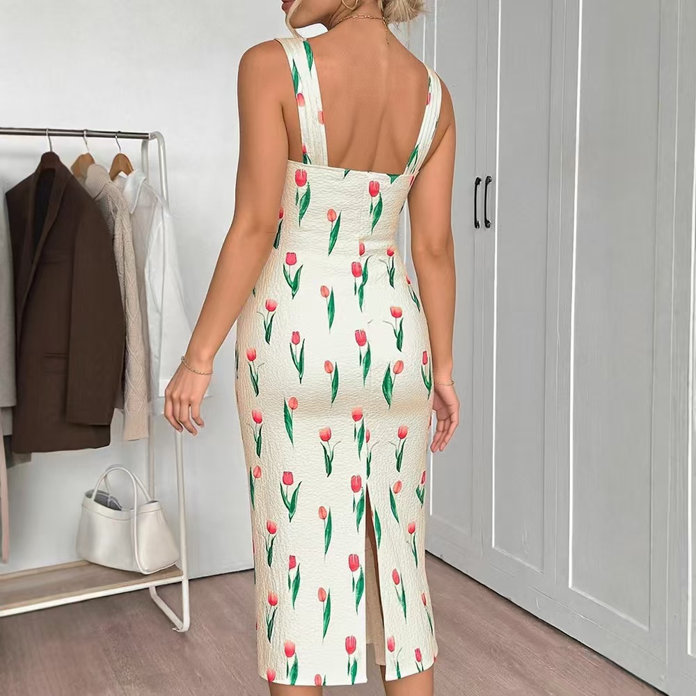 Fashionable Floral Print Crop  - Midi Skirt Floral review and price
