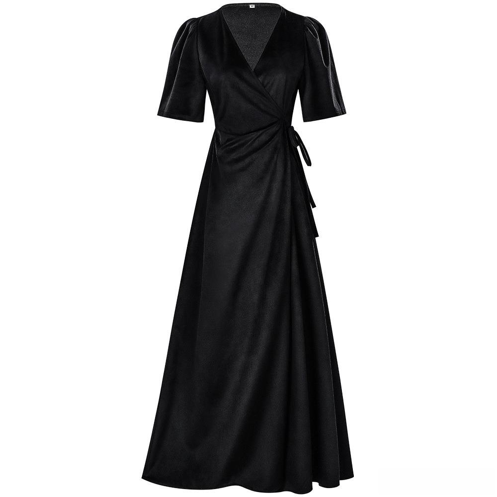Ladies Long V-Neck Wrap Slim P - Linen Dress Wrap review and price
