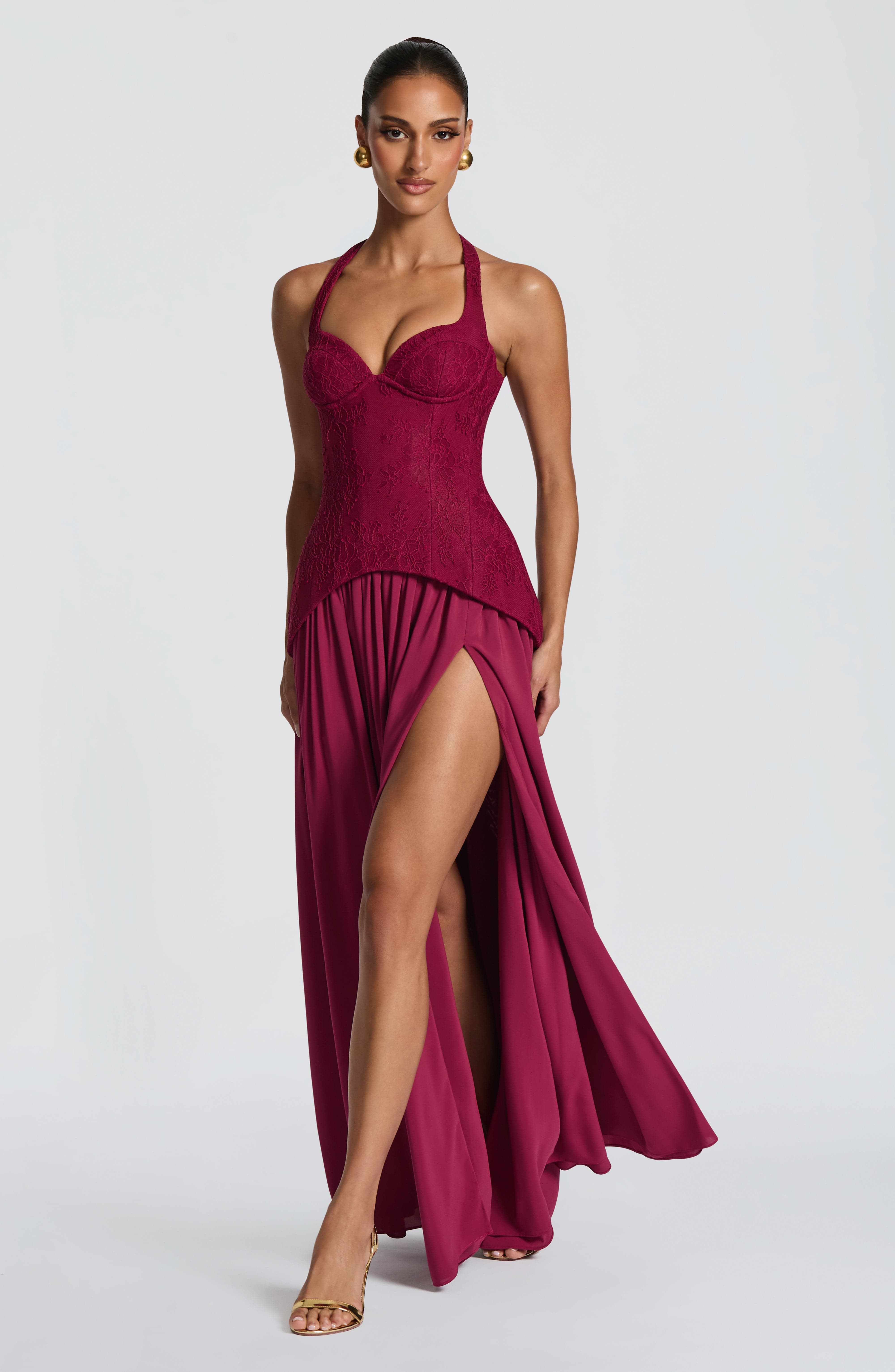 Backless Lace Corset Maxi Dres - Maxi Dress Halter review and price