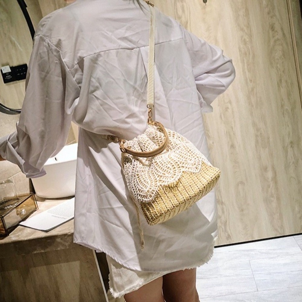 Vintage Lace Straw Shoulder Ba - Tote Bag Beach review and price