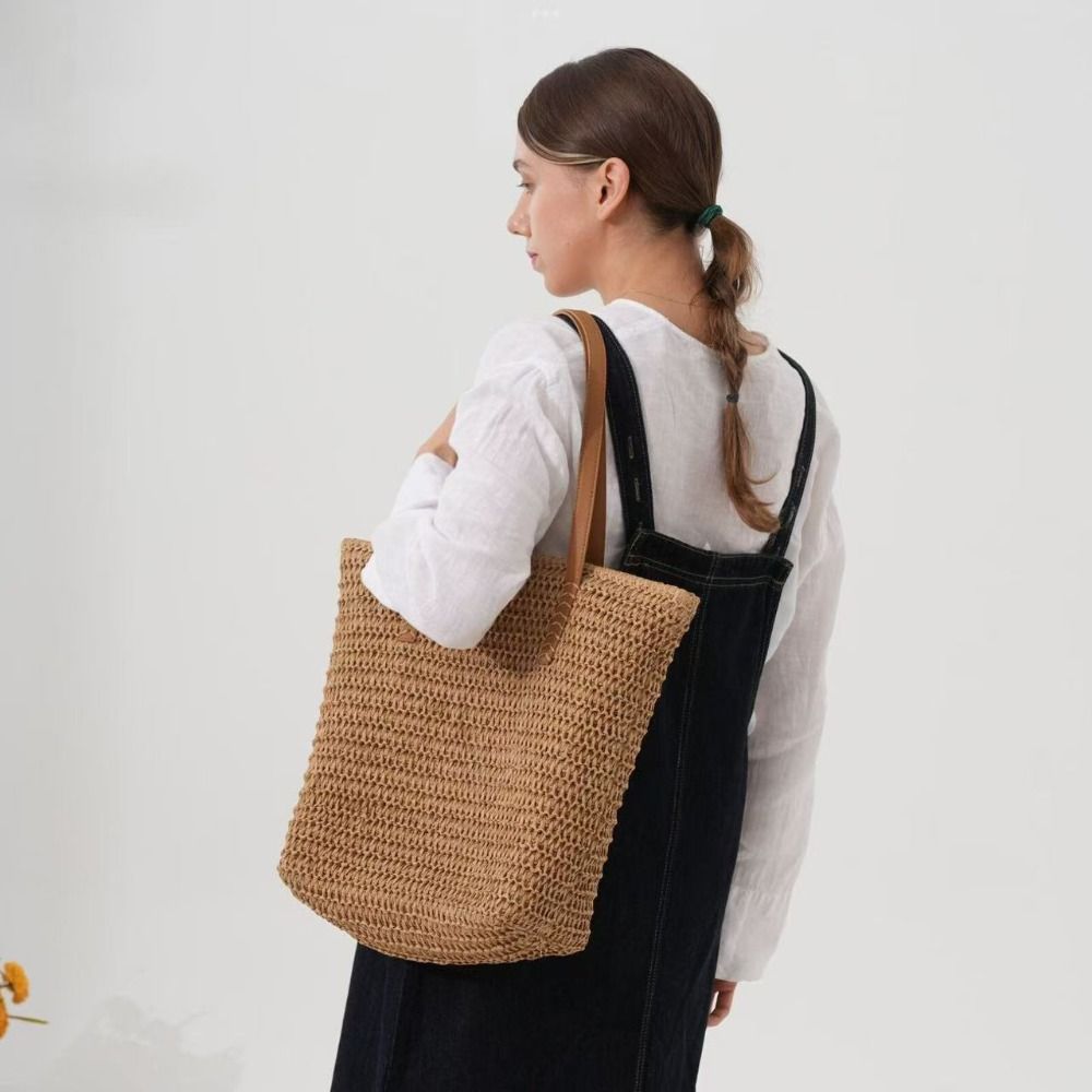 Cute Solid Color Weave Straw T - Tote Bag Beach review and price