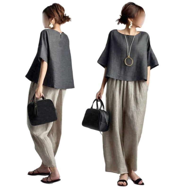 Two Pieces Women Pant Sets Sol - Linen Pant Wide review and price