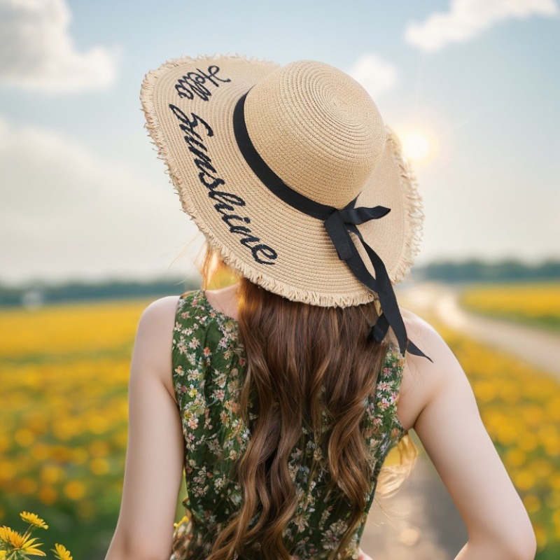 1pc Summer Floppy Beach Hats f - Hat Floppy Wide review and price