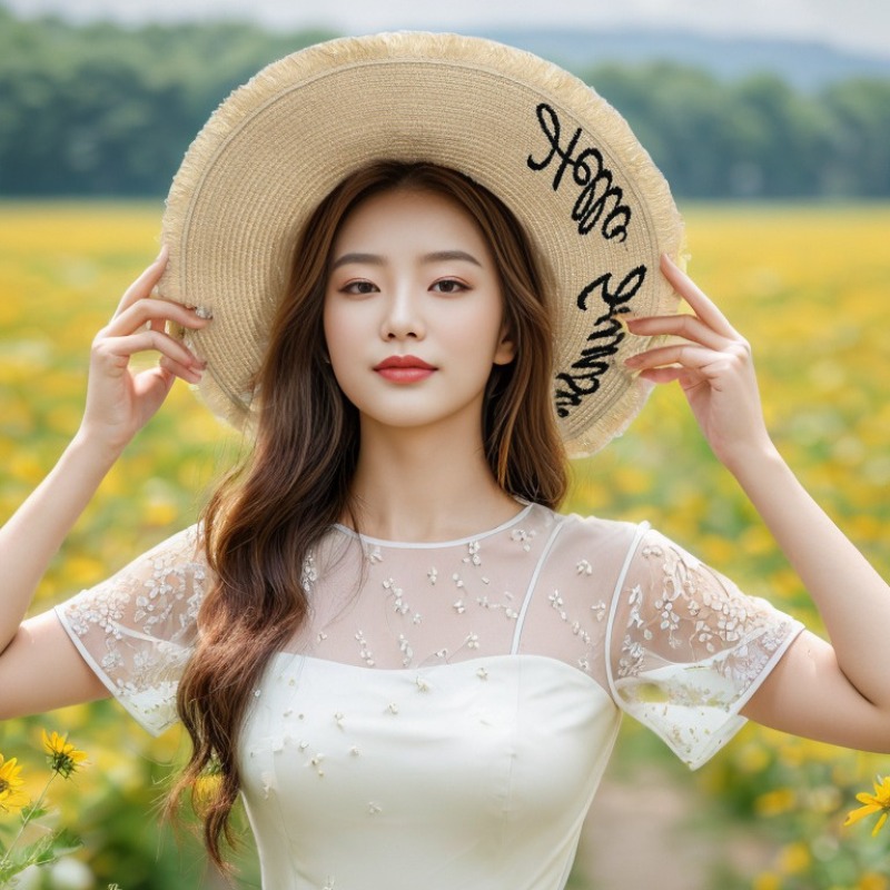 1pc Summer Floppy Beach Hats f - Hat Floppy Wide review and price