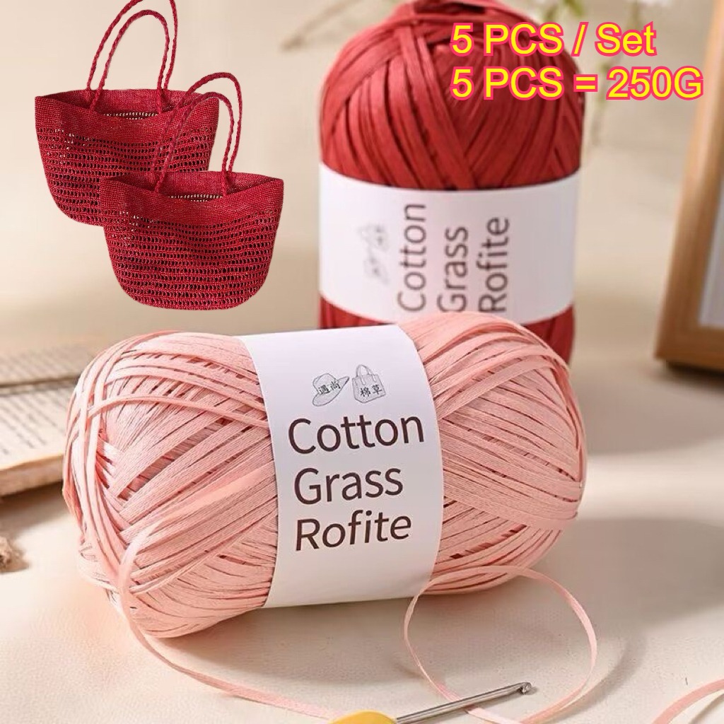 5PCS 250g Raffia Paper Rope Kn - Crochet Bag Raffia review and price