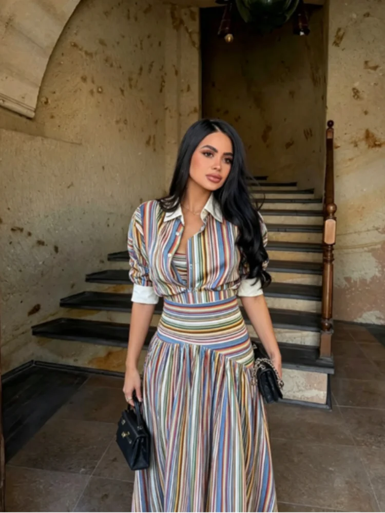 Boho Colorful Stripe Shirt Max - Maxi Dress Halter review and price
