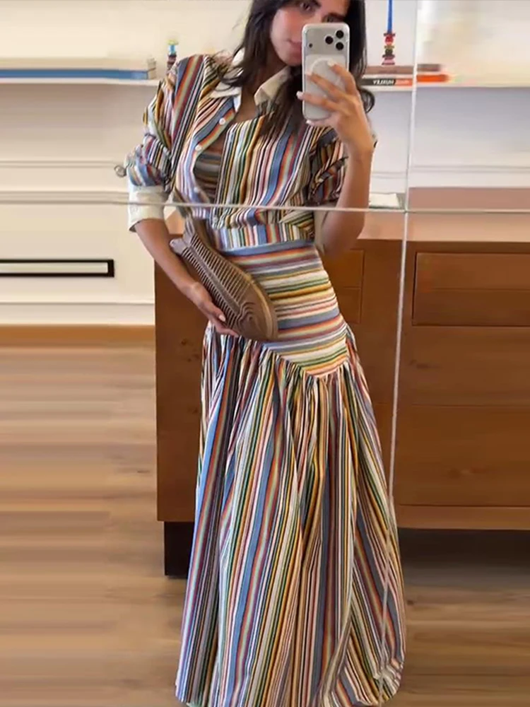 Boho Colorful Stripe Shirt Max - Maxi Dress Halter review and price