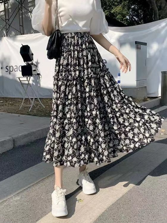 Floral Print A-Line Midi Skirt - Midi Skirt Floral review and price