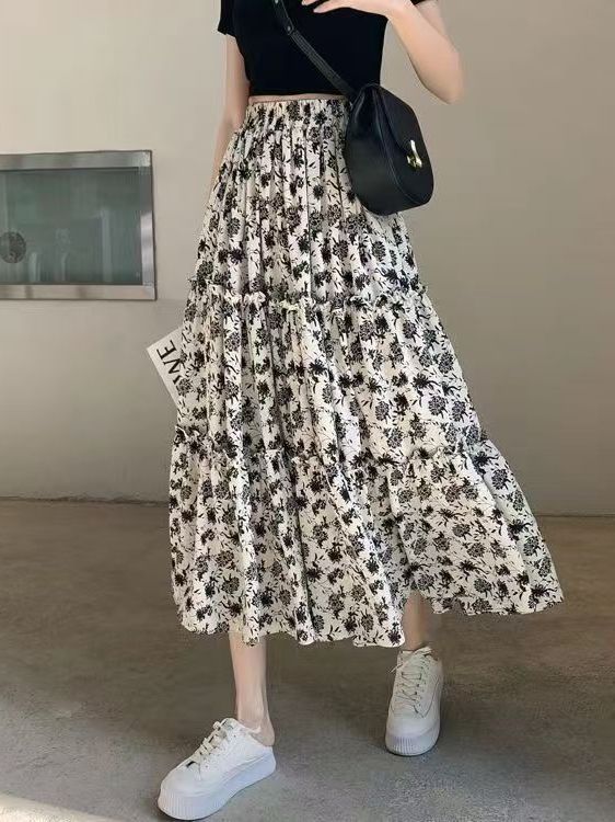 Floral Print A-Line Midi Skirt - Midi Skirt Floral review and price